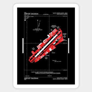 Santa Monica California SMO Airport Diagram Map FAA Federal Aviation Administration Sticker